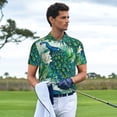 thumbnail image 3 of Balery Peacock And Flowers Camisa Polo de Hombre con Estampado, de Manga Corta y Tejido Medio, Camisa Tipo Golf Polo-Large, 3 of 6
