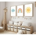 thumbnail image 4 of Nursery Wall Art Boho Canvas Prints Mid-Century Modern Sun Rainbow Hearts Poster Children's Room Pictures Decoration Painting for Kids Nursery Classroom Bedroom Wall Decor, 4 of 6