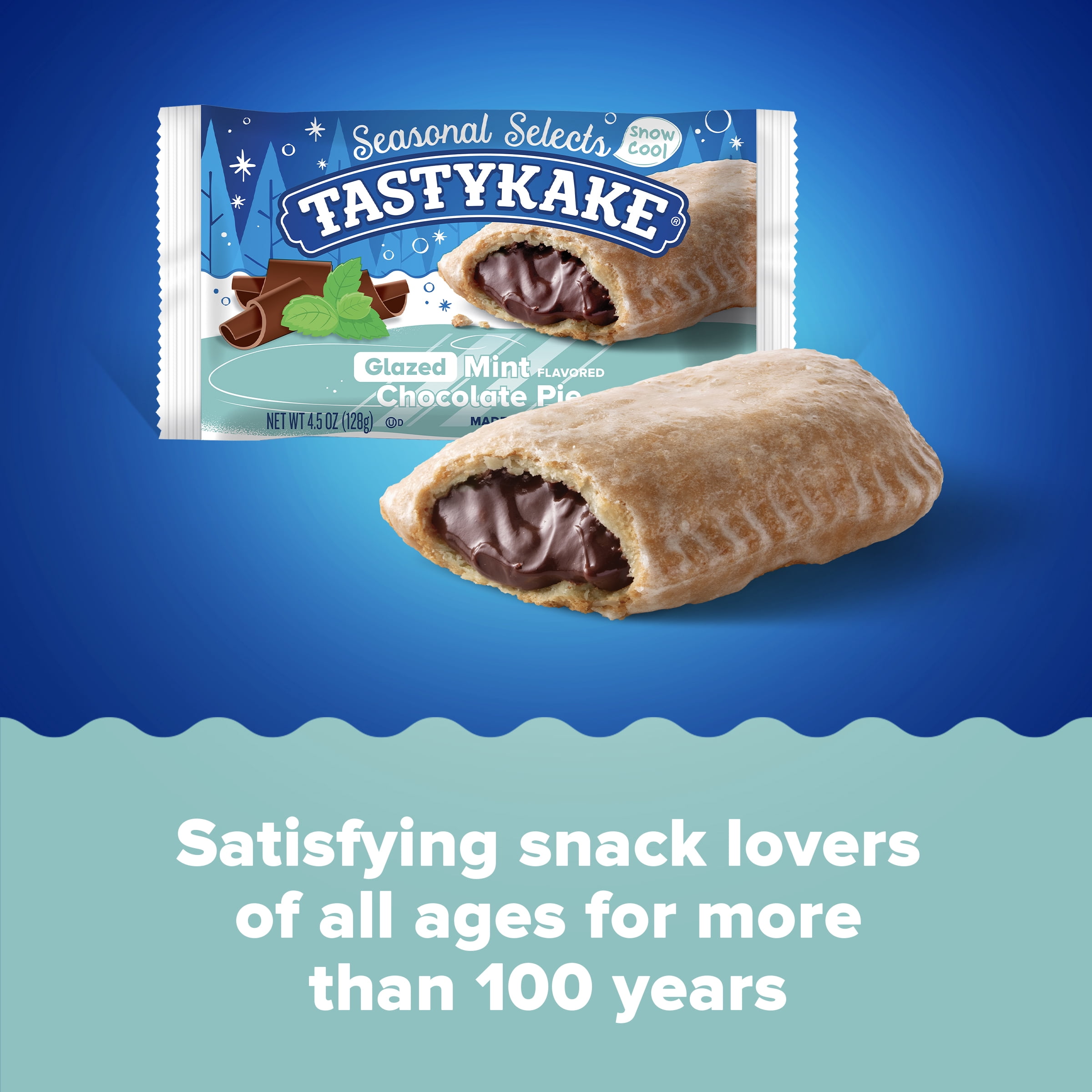Tastykake Glazed Chocolate Mint Flavored Pie, Individually Wrapped Snack Pie, 4.5 oz.