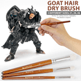 thumbnail image 2 of DUGATO 15pc Miniature & Dry Brush Paint Set - Fine Detail Premium Nylon Bristle & Goat Hair Brushes for Warhammer 40k, DND, Model Painting - Acrylic, Oil, Watercolor (Brown), 2 of 7