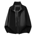 thumbnail image 4 of Men's Softshell Jacket Raglan Sleeves Lightweight Waterproof Rain Jacket Zip Up Windproof Windbreaker, 4 of 8