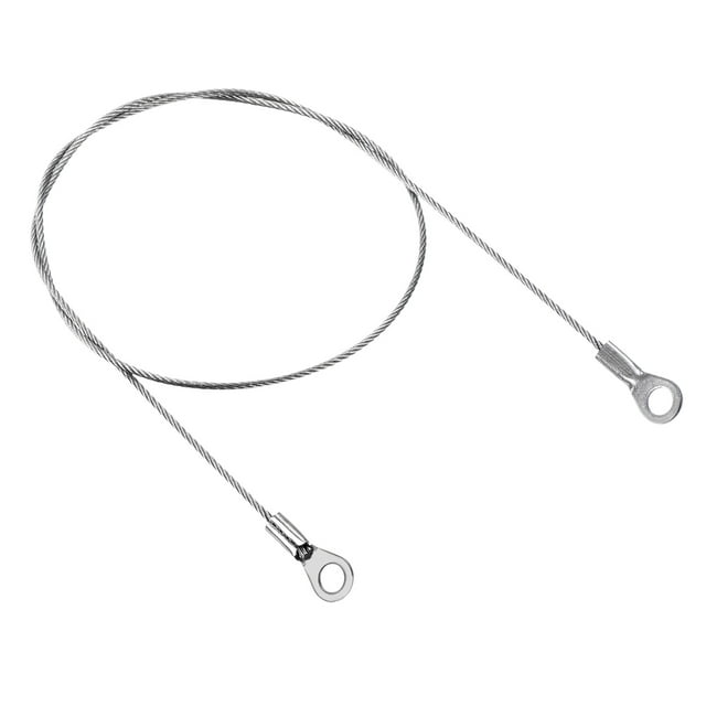 Unique Bargains 1.5mmx50cm Stainless Steel Lanyard Cable Eyelets Ended Wire Rope 6 Pack