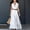 White, variant on Women Sleeveless Collared Shirt Maxi Dress, Button Front Waist Belted Wrap Long Dress, Solid Color Slim Fit Casual Commuter Sundress White XL(XL)