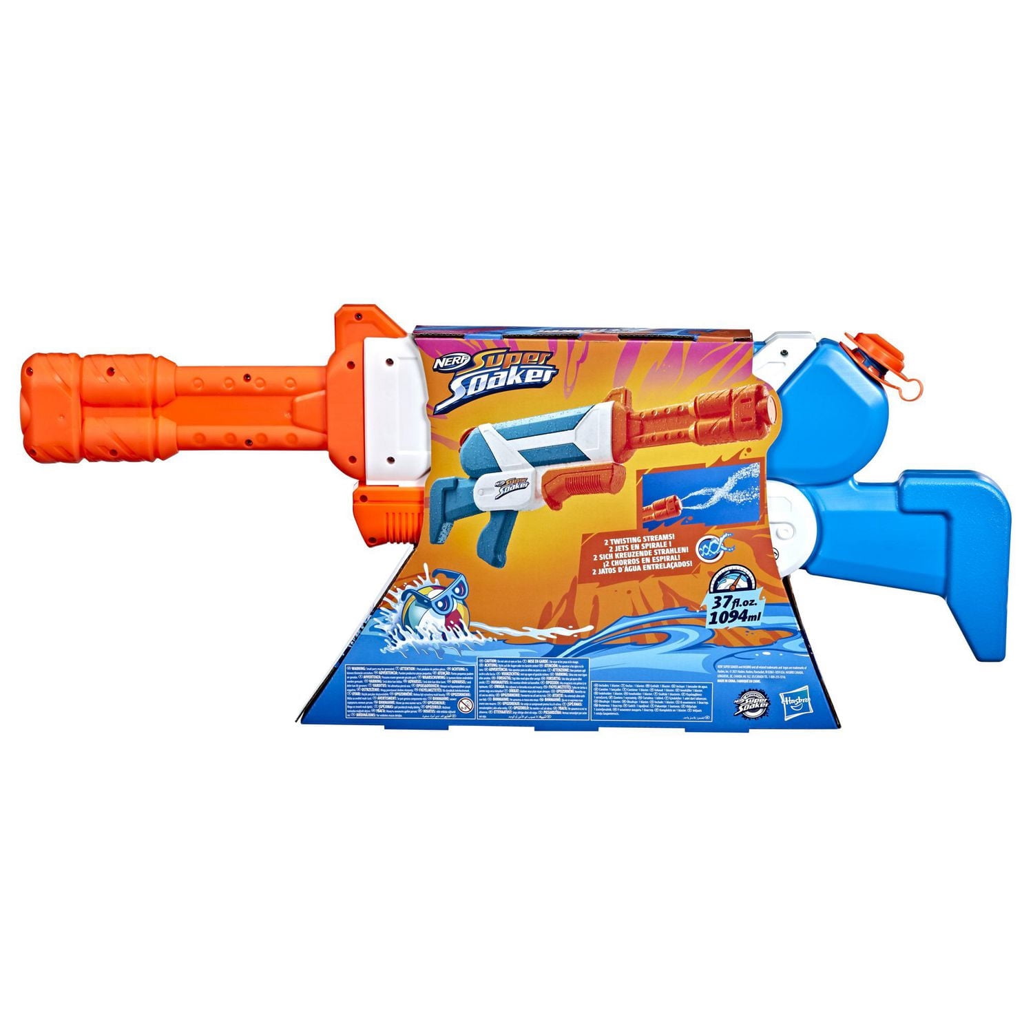 Nerf Super Soaker Twister Water Blaster, 2 Twisting Streams of Water, Pump to Fire, Outdoor Water-Blasting Fun for Kids Teens Adults
