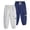 WM26WGD1181-2PC-GrayBlue, variant on HILEELANG Boys 2-Pack 100% Cotton Cargo Jogger Sweatpants, Drawstring Pants with Pockets and Car Embroidery, Gray/Navy, Ages 3Y