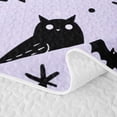 thumbnail image 5 of Homewish Witchy Forest Owl Bat Halloween Quilt Full for Boys Girls, Purple Mushroom Pumpkin Full Bedspread Sets, 3pcs, 5 of 7