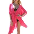 thumbnail image 2 of Liacowi Swimsuit Coverups for Women Chiffon Cardigan Kimono Sheer Summer Bikini Beach Cover Up Dress with Tie Front Drawstring, 2 of 3