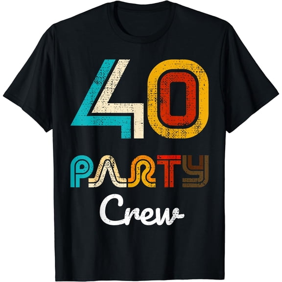 40 Party Crew - 40 Year Old Vintage 40th Birthday Gift T-Shirt