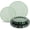 Clear Green, variant on 60PCS White Plastic Plates - Heavy Duty White Disposable Plates, Elegant Plastic Plates for Bridal Shower, Wedding and Party Including 30 Dinner Plates 10 '' & 30 Dessert Plates 7.5 ''
