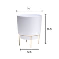 thumbnail image 3 of Bloem Hopson 14" Plastic Cachepot with Metal Stand - Decorative Indoor Planter with Gold Metal Stand, White, 3 of 6