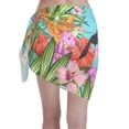 thumbnail image 2 of Geaub Tropical Jungle Flamingo Women's Short Wrap Skirt, Beach Sun Protection Shawl, Swimsuit Bra, Swimwear Tunic, 2 of 7