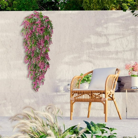 Fake flowers! 1pc Lavender Wall Hanging Flower Decoration Simulation False Flower Rattan Vine Green Wall Way Leaf Decoration