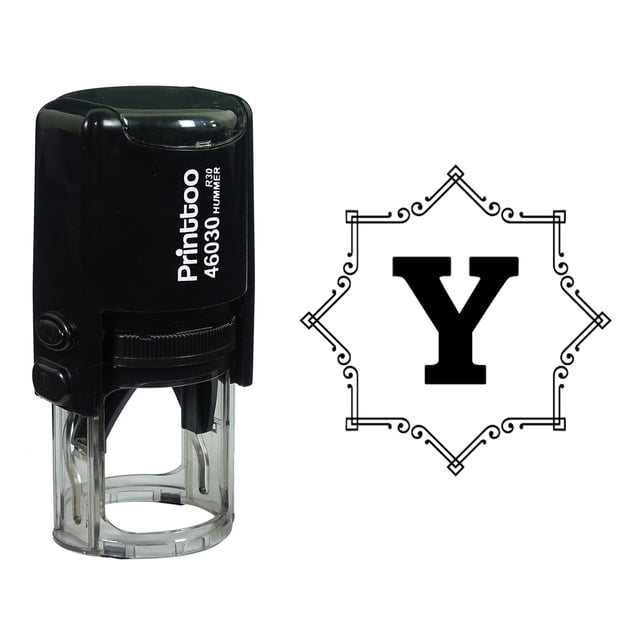 Printtoo Octagon Celtic Swirl Frame Alphabet Y Monogram Self Inking Rubber Stamp Office Stationary
