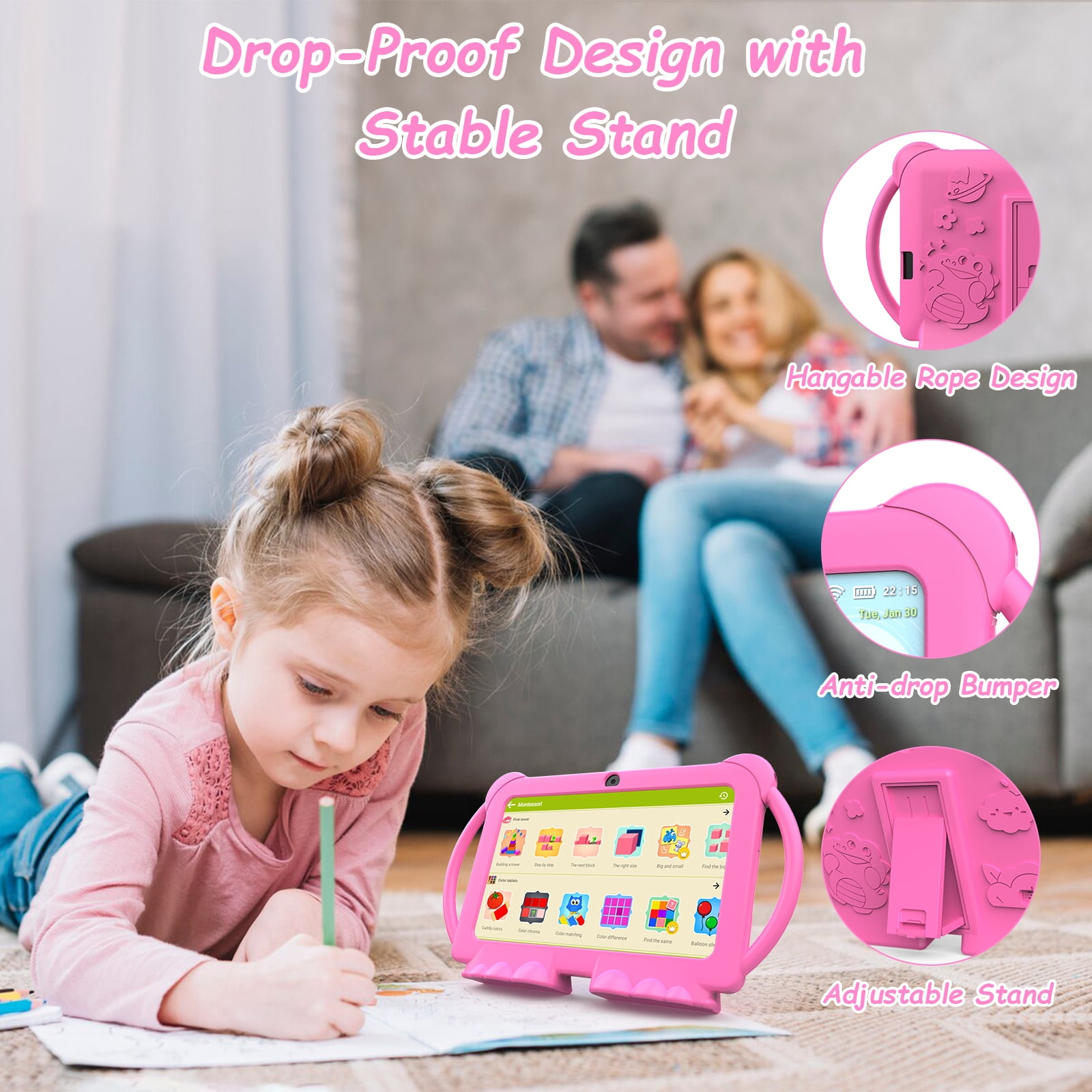 Kids Tablet 7 inch Toddler Tablet Android Tablet for Kids 4GB RAM 32GB ROM