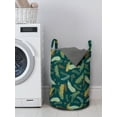 thumbnail image 3 of Floral Laundry Bag, Pattern of Christmas Tree Ornamental Plants, Hamper Basket with Handles Drawstring Closure for Laundromats, 13" x 19", Hunter Green Multicolor, by Ambesonne, 3 of 4