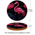 thumbnail image 3 of Flamingo 6PCS Round Car Coasters, Microfiber Leather Cup Holders for Car, 11x11 cm/4.3x4.3 in, Absorbent Car Coaster Set of 6, Car Accessories for Women and Men, 3 of 6