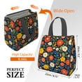 thumbnail image 3 of Pioneer Flower Floral Print Pattern Insulated Lunch Bag for Women & Adults,Large Portable Soft Cooler Lunch Bag,Thermal Food Storage Tote with Pearl Cotton,8.66L,8.75x5.75x9.5 Inch, 3 of 6