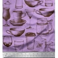 thumbnail image 3 of Soimoi Poly Georgette Fabric Jug,Wine Glass & Cups Print Fabric by Yard 42 Inch Wide, 3 of 3
