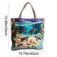thumbnail image 3 of Bolso de lona para mujer | Bolso de hombro de gran capacidad para el trabajo y viajes | Bolso estampado azul | Resistente y ligero para uso diario y desplazamientos, 3 of 7