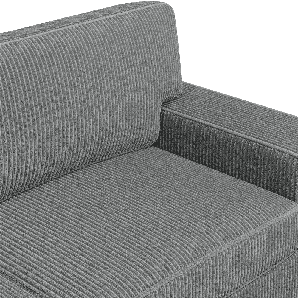 Renwick 83.5'' W 2-Seater Modern Corduroy Fabric Sofa Couch with USB Charging Ports for All Ages, Dark Gray