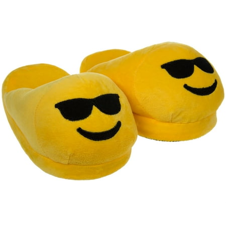 Emoji House Slippers Funny Soft Plush For Adults Kids Teens Bedroom Smiley Comfy Socks Womens Girls