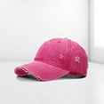 thumbnail image 3 of UTSJKR Unisex Vintage Washed Cotton Baseball Cap, Classic Unstructured Adjustable Dad Hat Daily Street Wear Hot Pink, 3 of 3