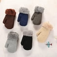 thumbnail image 4 of Fridja Boys Winter Knitted Gloves Children Solid Color Thickened Warm Gloves 1-4 Years Old, 4 of 6