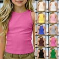 thumbnail image 5 of YaEYa Girls Ribbed Tank Top Fitted Sleeveless Racerback Athletic Workout Top Summer Exercise Yoga Gym Shirts Fits for Kids 4-14 Years, 5 of 10