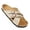 Cream, variant on Womens Slides - Soft Cork Footbed Sandals Women - Comfortable Walking Slip-on Flat Sandals - Arch Support Recovery Adjustable Buckle Leather Braided Straps Slipper