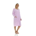 thumbnail image 3 of JEFFRICO Womens Long Sleeve Nightgowns Front Side Pocket Sleepwear Soft Pajama Dress Nightshirts Plus Size, 3 of 8