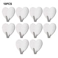 thumbnail image 3 of Bewildely Ganchos de pared multiusos de 10 piezas: adecuados para todos los entornos Fácil de instalar Gancho lindo en forma de corazón Decoración del hogar plata, 3 of 6