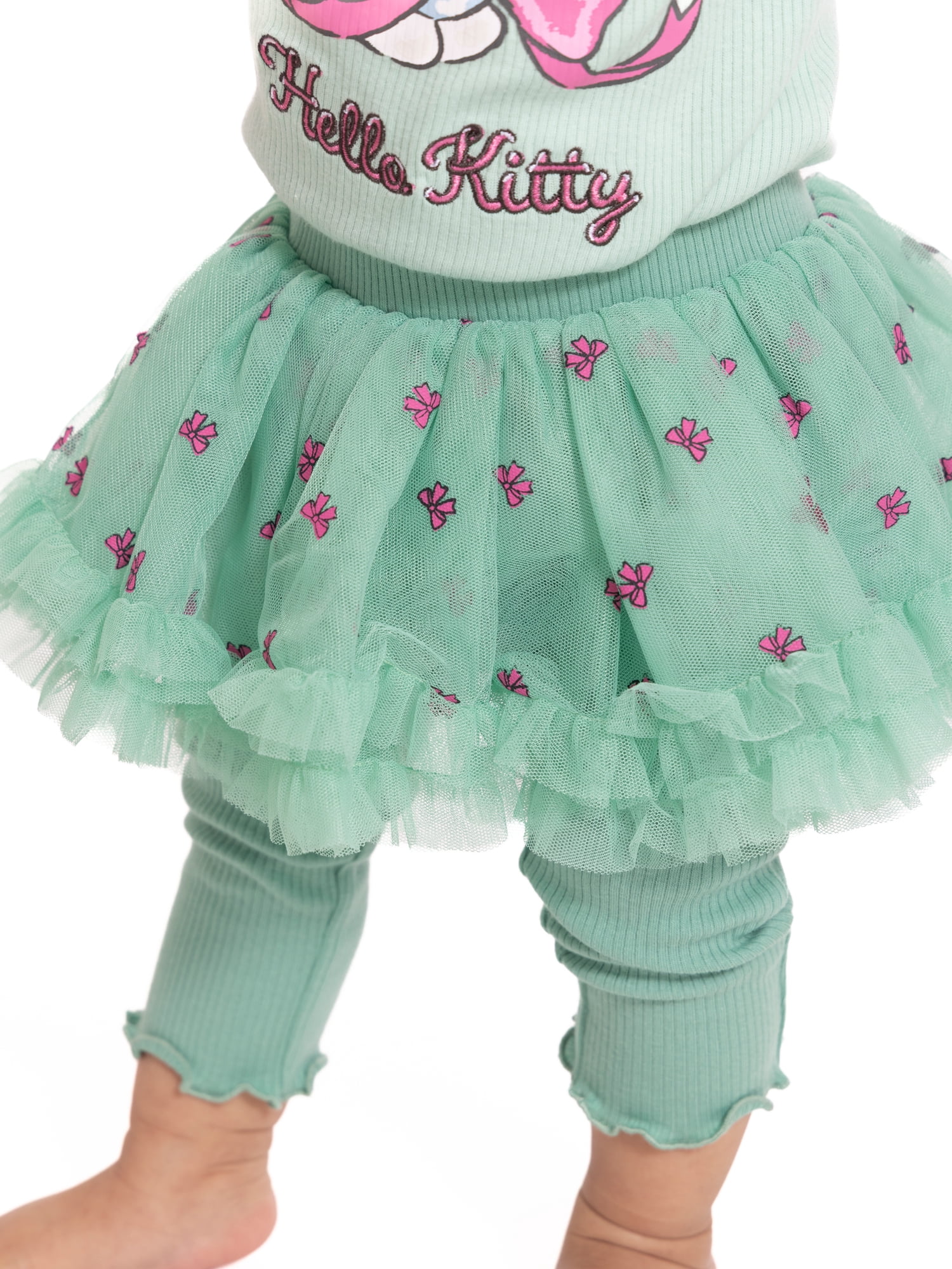 Hello Kitty Baby Girls' Graphic Bodysuit, Skeggings and Bow Headband Set, 3-Piece, Sizes 0/3M-24M