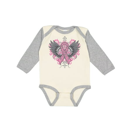 

Inktastic Breast Cancer Cool Wings Gift Baby Boy or Baby Girl Long Sleeve Bodysuit