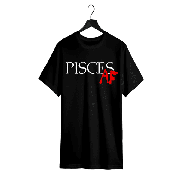 100% Cotton Pisces aF Zodiac Star Sign astrology Minimalist T-Shirt