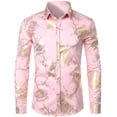 thumbnail image 2 of Camisa de moda 2024 para hombre con estampado 3D de flores, solapa con botones, camisa de manga larga, ropa de fiesta, diseño de camisas cómodas, 2 of 5