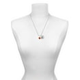 thumbnail image 3 of Delight Jewelry 10mm Orange Crystal Drop Silvertone Script Initial Disc - Q - Charm Necklace, 20"+3", 3 of 4