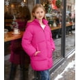 thumbnail image 4 of Aideaone Girls Winter Coats Hooded Puffer Jackets Medium Length Down-like Cotton Coats Snow Outwear 5-12Y, 4 of 9