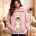 thumbnail image 2 of DHFJKG Women's Hoodie With Pet Pouch, Cute Rabbit Graphic Pet Holder Zipper Pocket Carries Pullover, 2 of 5