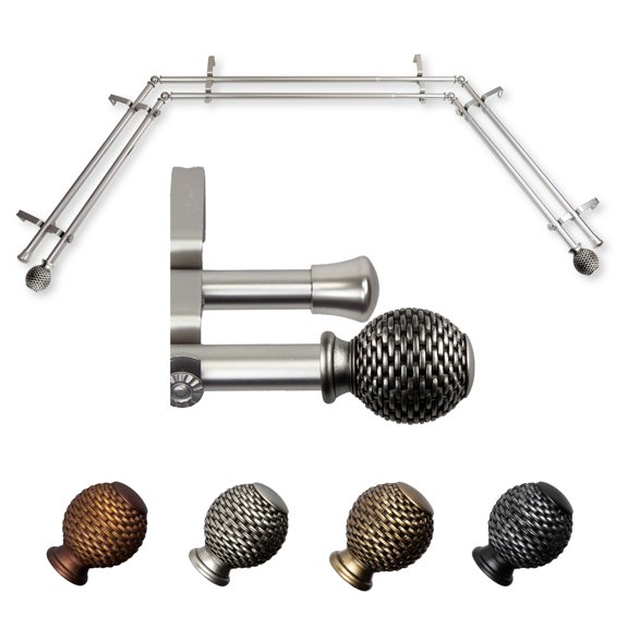 Domovina Abel 13/16" Double Bay Window Curtain Rod