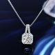 thumbnail image 4 of Conjunto de tres piezas de anillo, pendiente, collar y bolsa cuadrada de moissanita en plata de ley S925 para mujer, 4 of 5