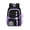 Purple, variant on Color Block Heart Accent Backpack, Multi Pocket Casual Daypack with Pom Pom Charm