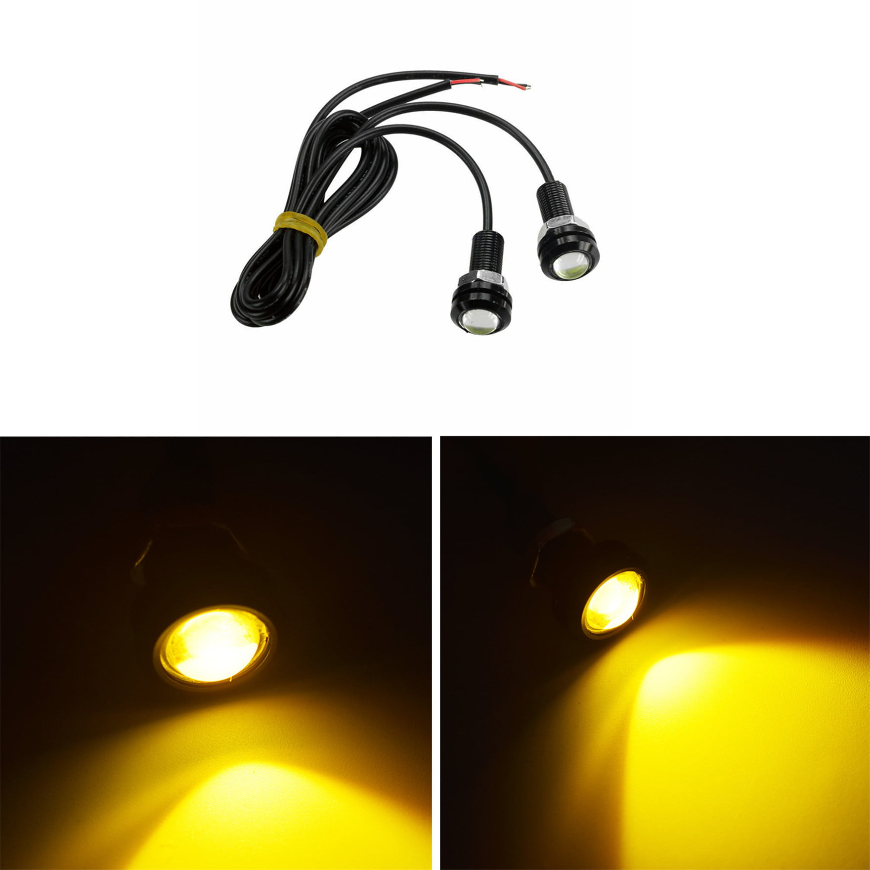 10x Yellow Amber 9W LED Eagle Eye Car DRL Daytime Running Turn Signal Light 18MM