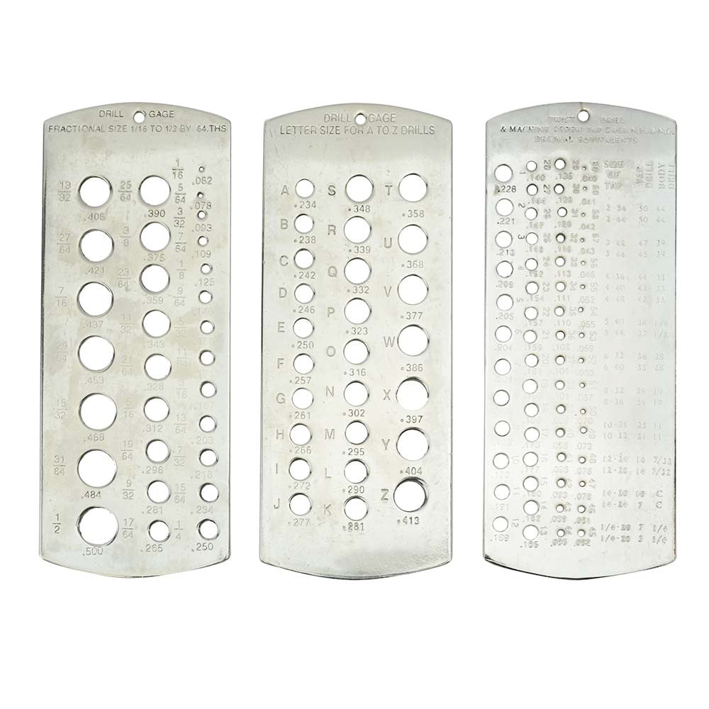 Big Horn 19259 3 Pc Steel Drill Gauge Set For Number Letter