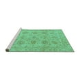 thumbnail image 2 of Ahgly Company Machine Washable Indoor Rectangle Oriental Turquoise Blue Traditional Area Rugs, 2' x 4', 2 of 4