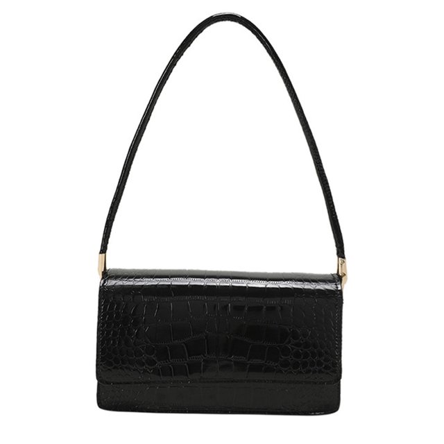 Nueva moda de primavera, bolso de un solo hombro para las axilas, pequeño bolso de moda, bolso de PU para las axilas, negro