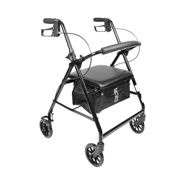 PEPE Mobility - Déambulateur à Roulettes avec Siège, Aînés Léger, 4 Roues, Pliant, Aluminium
