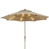 9' Lighted Market Umbrella, Taupe