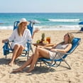 thumbnail image 4 of TLSUNNY Backpack Beach Chair Set of 2, Outdoor 5-Level Adjustable Folding Chair, w/ Cup Holder, Headrest, Storage Bag, Cooler Pouch, for Camping, 4 of 11