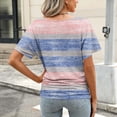 thumbnail image 4 of Puntoco Blusas cortas de liquidación para mujer, blusa informal de manga corta con cuello en V y estampado para mujer, 4 of 5