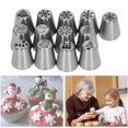 thumbnail image 1 of 13PCS Christmas Flower Frosting Tips Nozzles, Stainless Steel Russian Piping Tips Set, DIY Christmas Frosting Icing Tips Cake Decorating Kit With Snowflakes, Christmas Trees,, 1 of 8